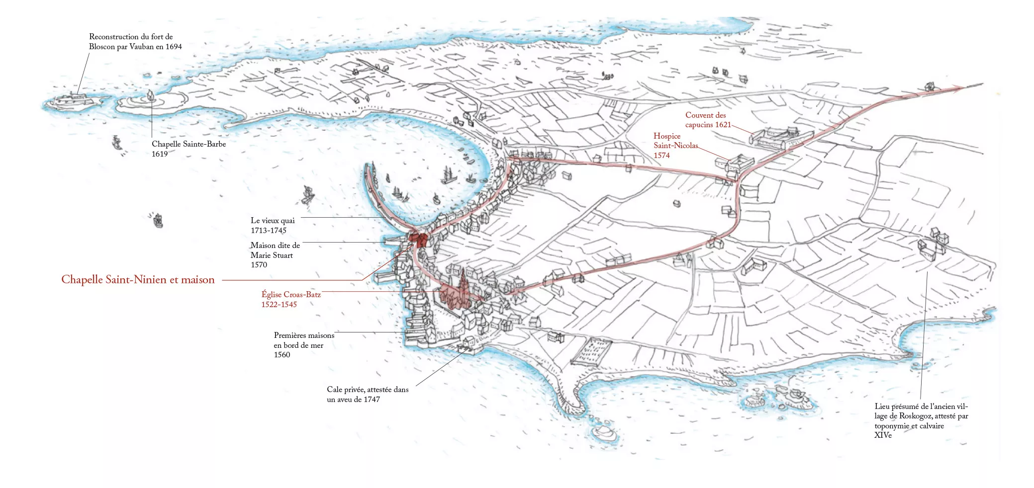 XVIe-XIXee - Face &agrave; la chapelle et &agrave; une cale.